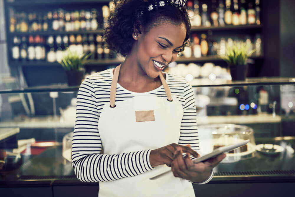 Business woman processing Business Registration